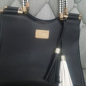 Bebe black leather satchel
